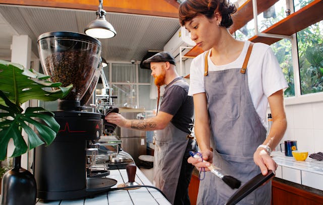 key employees working at a coffee shop. Very important to protect your self with key person life and disability Insurance. ontariobusinessprotection.com can help 